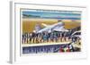 New York City, New York - United Airlines Plane Departing La Guardia-Lantern Press-Framed Art Print