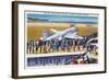 New York City, New York - United Airlines Plane Departing La Guardia-Lantern Press-Framed Art Print