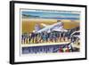 New York City, New York - United Airlines Plane Departing La Guardia-Lantern Press-Framed Art Print