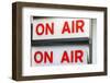 New York City, New York, USA. Vintage 'On Air' signs from a TV or radio studio.-Julien McRoberts-Framed Photographic Print