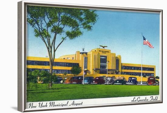 New York City, New York - View of La Guardia Airport Terminal-Lantern Press-Framed Art Print