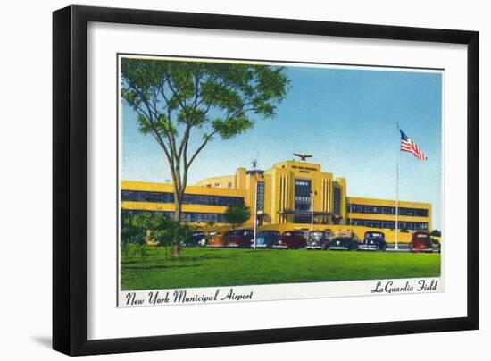 New York City, New York - View of La Guardia Airport Terminal-Lantern Press-Framed Art Print