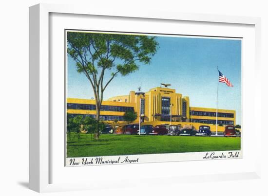 New York City, New York - View of La Guardia Airport Terminal-Lantern Press-Framed Art Print