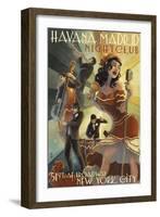 New York City, NY - Havana Madrid Nightclub-Lantern Press-Framed Art Print