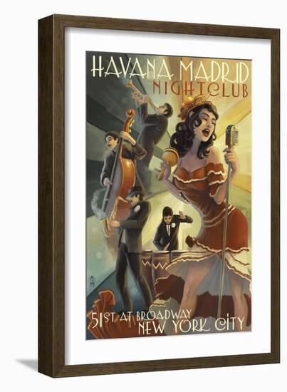 New York City, NY - Havana Madrid Nightclub-Lantern Press-Framed Art Print