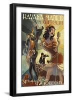 New York City, NY - Havana Madrid Nightclub-Lantern Press-Framed Art Print