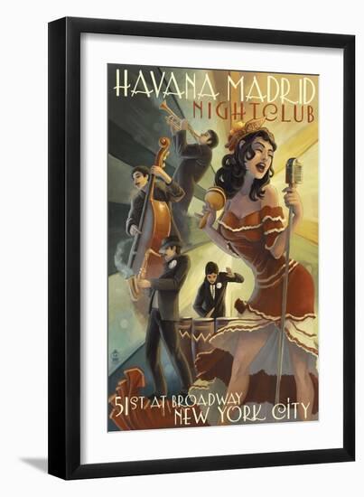 New York City, NY - Havana Madrid Nightclub-Lantern Press-Framed Art Print