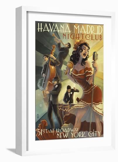 New York City, NY - Havana Madrid Nightclub-Lantern Press-Framed Art Print