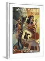 New York City, NY - Havana Madrid Nightclub-Lantern Press-Framed Art Print