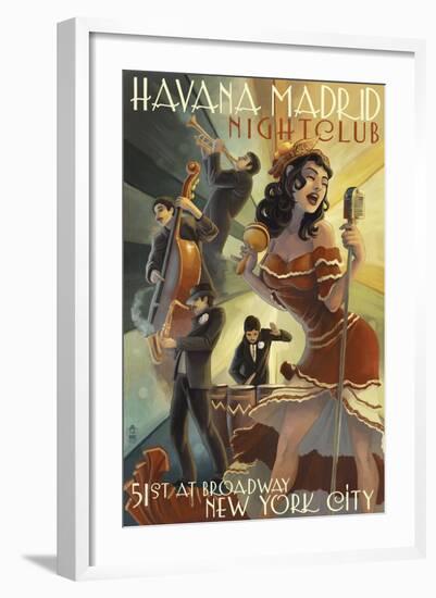 New York City, NY - Havana Madrid Nightclub-Lantern Press-Framed Art Print