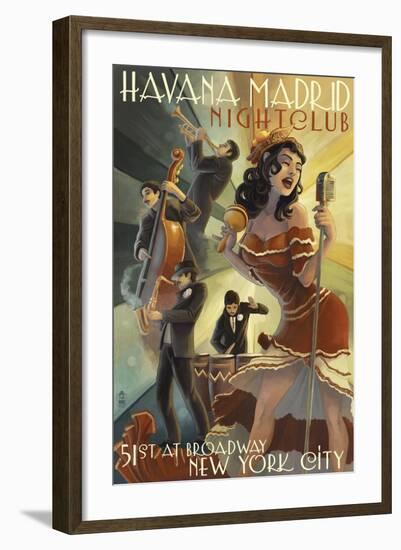 New York City, NY - Havana Madrid Nightclub-Lantern Press-Framed Art Print