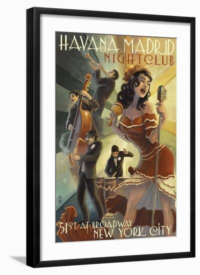 New York City, NY - Havana Madrid Nightclub-Lantern Press-Framed Art Print