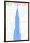 New York City, NY - Neon Chrysler Building-Lantern Press-Framed Art Print