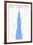 New York City, NY - Neon Chrysler Building-Lantern Press-Framed Art Print