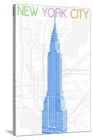 New York City, NY - Neon Chrysler Building-Lantern Press-Stretched Canvas