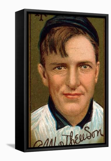 New York City, NY, New York Giants, Christopher Mathewson, Baseball Card-Lantern Press-Framed Stretched Canvas