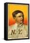 New York City, NY, New York Giants, Christy Mathewson, Baseball Card-Lantern Press-Framed Stretched Canvas