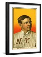 New York City, NY, New York Giants, Christy Mathewson, Baseball Card-Lantern Press-Framed Art Print