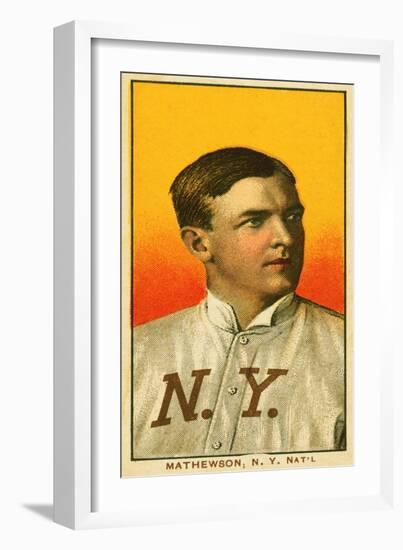 New York City, NY, New York Giants, Christy Mathewson, Baseball Card-Lantern Press-Framed Art Print