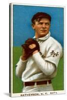 New York City, NY, New York Giants, Christy Mathewson, Baseball Card-Lantern Press-Stretched Canvas