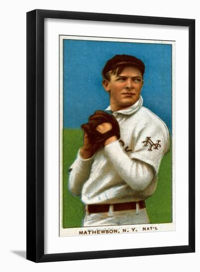 New York City, NY, New York Giants, Christy Mathewson, Baseball Card-Lantern Press-Framed Art Print