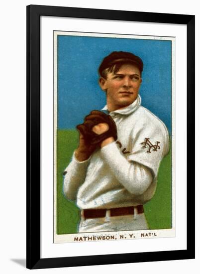 New York City, NY, New York Giants, Christy Mathewson, Baseball Card-Lantern Press-Framed Art Print