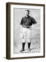 New York City, NY, New York Giants, John, Capt. Ward, Baseball Card-Lantern Press-Framed Art Print