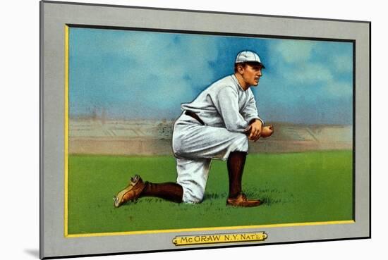 New York City, NY, New York Giants, John McGraw, Baseball Card-Lantern Press-Mounted Art Print