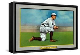 New York City, NY, New York Giants, John McGraw, Baseball Card-Lantern Press-Framed Stretched Canvas