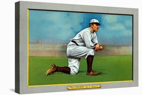 New York City, NY, New York Giants, John McGraw, Baseball Card-Lantern Press-Stretched Canvas