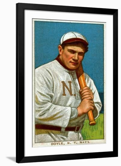 New York City, NY, New York Giants, Larry Doyle, Baseball Card-Lantern Press-Framed Art Print