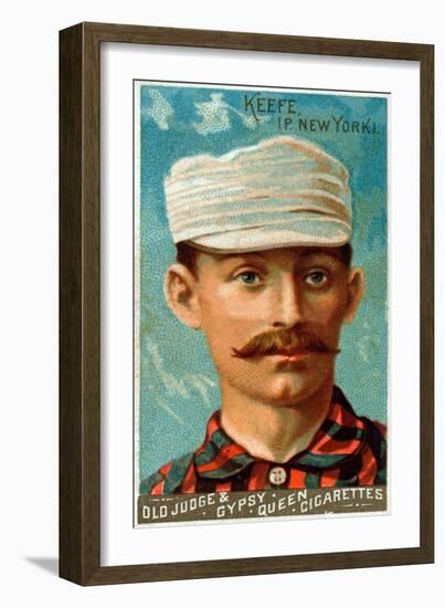 New York City, NY, New York Giants, Tim Keefe, Baseball Card-Lantern Press-Framed Art Print