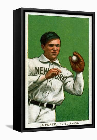 New York City, NY, New York Highlanders, Frank LaPorte, Baseball Card-Lantern Press-Framed Stretched Canvas