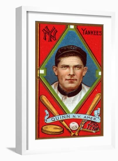 New York City, NY, New York Yankees, John Quinn, Baseball Card-Lantern Press-Framed Art Print