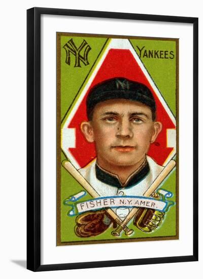 New York City, NY, New York Yankees, Ray Fisher, Baseball Card-Lantern Press-Framed Art Print