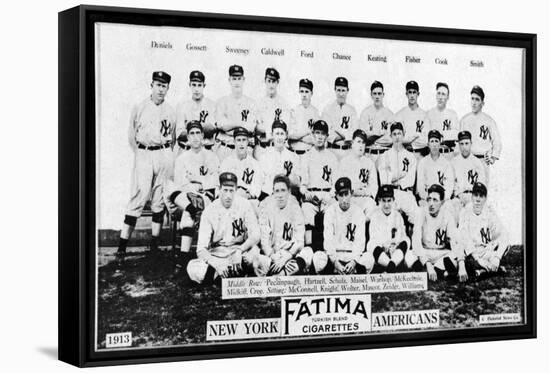 New York City, NY, New York Yankees, Team Photograph, Baseball Card-Lantern Press-Framed Stretched Canvas