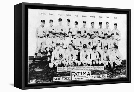 New York City, NY, New York Yankees, Team Photograph, Baseball Card-Lantern Press-Framed Stretched Canvas