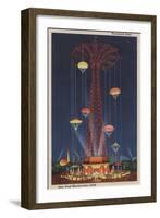 New York City, NY - Parachute Jump at World's Fair-Lantern Press-Framed Art Print