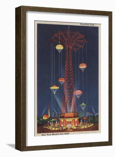 New York City, NY - Parachute Jump at World's Fair-Lantern Press-Framed Art Print