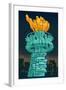 New York City, NY - Statue of Liberty Typography-Lantern Press-Framed Art Print