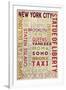 New York City, NY - Typography-Lantern Press-Framed Art Print