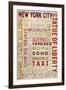 New York City, NY - Typography-Lantern Press-Framed Art Print