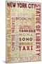 New York City, NY - Typography-Lantern Press-Mounted Art Print