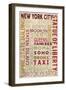 New York City, NY - Typography-Lantern Press-Framed Art Print