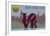 New York City, NY - Vector Skyline-Lantern Press-Framed Art Print