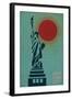 New York City, NY - Vector Statue of Liberty-Lantern Press-Framed Art Print