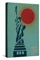 New York City, NY - Vector Statue of Liberty-Lantern Press-Stretched Canvas