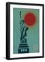 New York City, NY - Vector Statue of Liberty-Lantern Press-Framed Premium Giclee Print