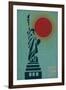 New York City, NY - Vector Statue of Liberty-Lantern Press-Framed Art Print