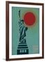 New York City, NY - Vector Statue of Liberty-Lantern Press-Framed Art Print